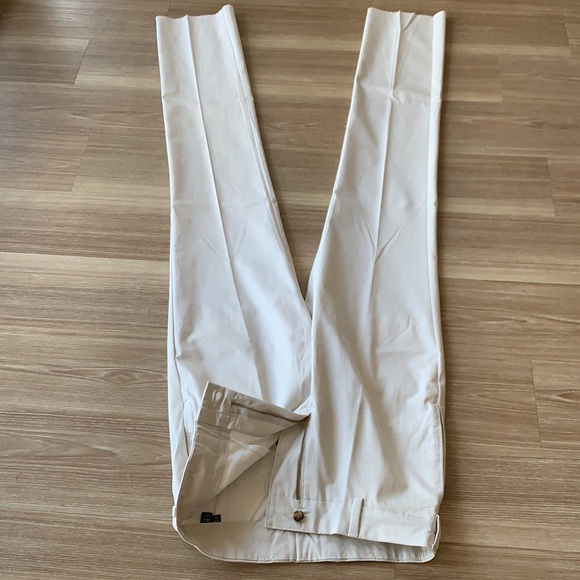 Frank’s made USA trim fit unhemmed ( tall inseam for tall men) plain front khaki - Picture 16 of 17